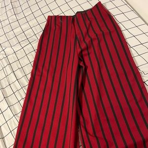 ZARA Red Black Striped pants